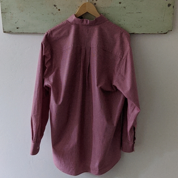 NAUTICA I Red Cotton Mini-Check Button-Down Dress Shirt, 15.5-32/33 - Picture 9 of 12